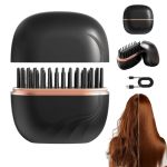 MINI Hair Straightener Brush Rechargeable Cordless Portable Hair Straightener Fast Heating With 3-SPEED Temperature Control Moth