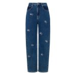 High Rise Tapered Jeans -blue multi