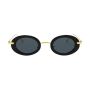 Chic Women's Vintage Oval Sunglasses - Black
