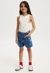 Cotton On Winter Denim Short - Vintage Mid Wash Floral Embroidery