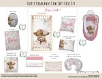 Cot Duvet Bedding Fluffy Highland Cow Soft Rose Set