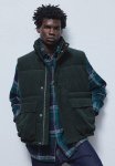 Corduroy Puffer Gilet - Dark Green