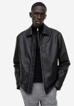 Imitation Leather Jacket - Black