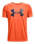 Boys' Ua Tech Big Logo Short Sleeve - Blaze Orange Yxl
