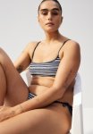 Padded Bikini Top - Navy Blue Striped