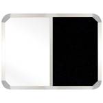 Non-magnetic Combination Whiteboard 900 600MM - Black Felt