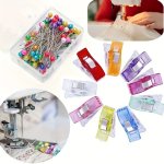 120PCS SET Sewing Tool Set 100PCS Colorful Pearlescent Needles Handmade Fixed Needles Thimbles + 20PCS Sewing Clips Handmade Pat