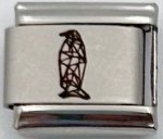 9MM Laser Italian Charm - Geometric Penguin