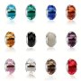 Faceted Glass Charms Bead Set Large Hole European Beads For DIY Bracelet Multicolor Glossy Pendant For Jewelry Making Holiday Gift - Pack Of 2