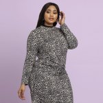 Plus Size Joy & Ash Crop Top With Ties - Black Animal Print