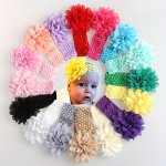4PCS Cute Chiffon Flower Knit Headband Soft Comfortable Breathable Elastic Headband Decorative Hair Accessories Photography Prop