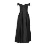 Black Taffeta Bardot Dress