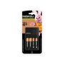 Duracell Battery Hi-speed Charger + 2AA + 2AAA Rechargeable Batteries CEF14