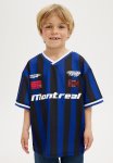 Cotton On Pit Stop Short Sleeve Collar Tee - Black Blue Stripe montreal