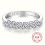 925 Sterling Silver Eternity Ring Inlaid A Line Of Shining Zirconia Engagement/ Wedding Ring High Quality Gift For That Special 