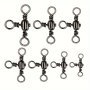 50pcs/bag 3-way Cross Line Fishing Swivels Durable T-shaped Swivel Fishing Connector