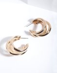 Goldair Gold Triple Polished Earrings