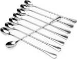 Milkshake-ice Cream Spoon Set Of 8 With Long Handle