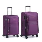 Roplus Softside Expandable Luggage With 4 Spinner Wheels Durable Carry-on Luggage Suitcase Purple 2-PIECE Set 21 25