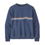 Womens Ridge Rise Stripe Uprisal Crew Sweatshirt - Current Blue XL