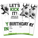 Leturoia Soccer Birthday Invitation Cards Birthday Invites For Boys Party Favors Decorations Supplies Invitations With Envelopes