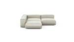 Three Module Corner Sofa - Velvet - Creme - 220CM X 220CM