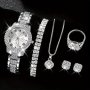 Elegant 6-Piece Ladies Quartz Watch Set With Bracelet - Perfect For Everyday Wear And Special Occasions Like Valentine'S Day Easter Ramadan Birthdays Mother'S Day