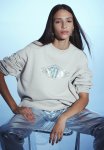 Oversized Motif-detail Sweatshirt - Beige Multi