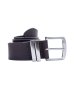 Mens 40MM Plain Leather Belt - 6XL / Black