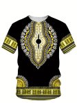 Luxury Pattern Print Men's Graphic Design Crew Neck Novel T-Shirt Casual Comfy Tees Tshirts For Summer Men's Clothing Tops For D