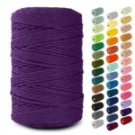 Nook Theory Macrame Cord - 3MM 220 Yards Cotton Rope 4MM 5MM Yarn String For Crafts Perfect For Macrame Wall Hanging And Boho De