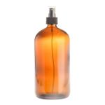 1 Litre Amber Glass Medical Round Bottle With Atomiser Spray - Black 28 410