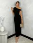 Slant Shoulder Ruched Asymmetrical Dress Elegant Bodycon Simple Dress For Club & Party Women's Clothing
