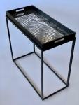 Black Leaf Gold & Silver Side Table Tray – 69X66X32CM