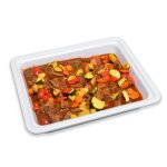 Braised Lamb Cubes With Baby Veg & Brown Onion Gravy