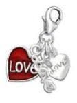 C302-C8073 - 925 Sterling Silver Love Triple Dangle Charm