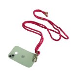 Phone Chain - White Striped Pink Rope