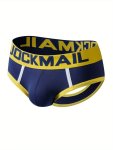 1 PC Stylish Letter Belt Men's Sexy Back Hollow Underwear Soft Breathable Sports Triangle Briefs