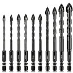 3 6 10PCS Masonry Drill Bits Concrete Drill Bit Set For Tile Brick Glass Plastic And Wood Tungsten Carbide Tip Work With Ceramic