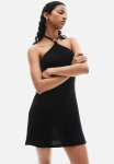 Bead-detail Halterneck Dress - Black
