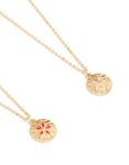 Goldair Gold Flower Disc Necklaces 2-PACK