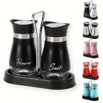 1 Set Salt And Pepper Shaker Set Spice Bottle Salt Jar Pepper Shaker Glass Bottom Salt And Pepper Shakers With Stabilizing Stand