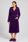 Ladies Plush Hooded Coral Fleece Luxury Winter Gown
