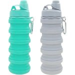 Collapsible Silicone Water Bottle 500ML Foldable Travel Flask