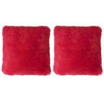Smte Maroon Fluffy Pillow Set With Keychain