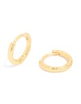Goldair Gold Plated Sterling Silver Molten Clicker Hoop Earrings
