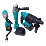 Jiageng JG20375124 3 Piece Tool Set Impact Wrench Angle Grinder Hammer Drill
