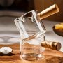 1PC Glass Measuring Cup With Wooden Handle Expresso Coffee Pitcher Creamer Pitcher Coffee Accessories Home Kitchen Supplies