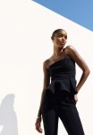 Peplum Bandeau Top - Black
