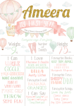 Milestone Board - Pink Hot Air Balloons - A0